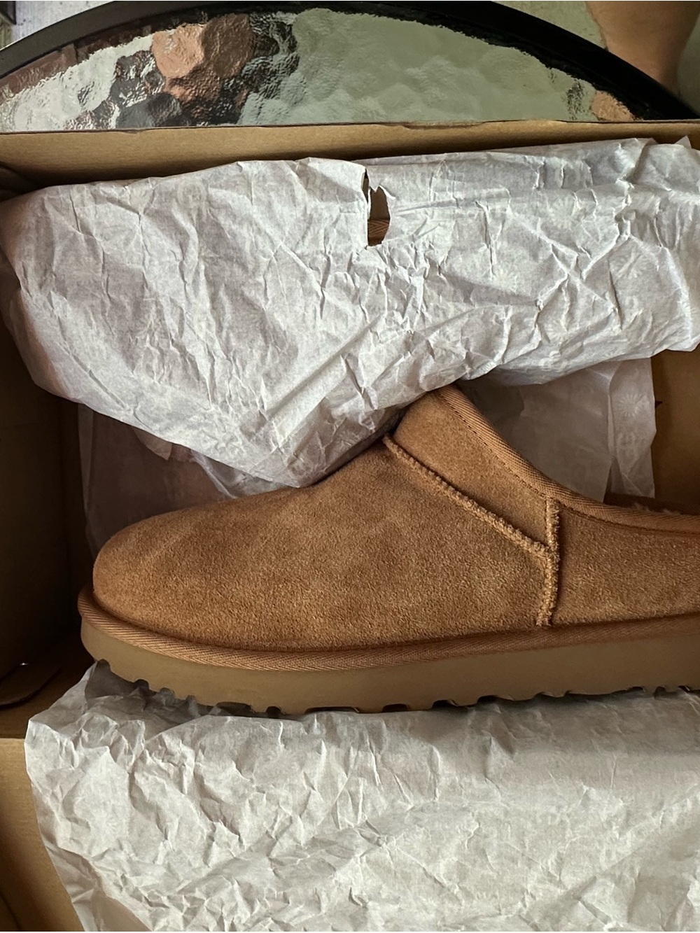 UGG Women’s Suede Slip-On Loafer in Chestnut Brown